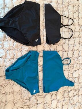 abercrombie kids 9/10 Black & Teal Two-Piece Swim Bikini Bundle